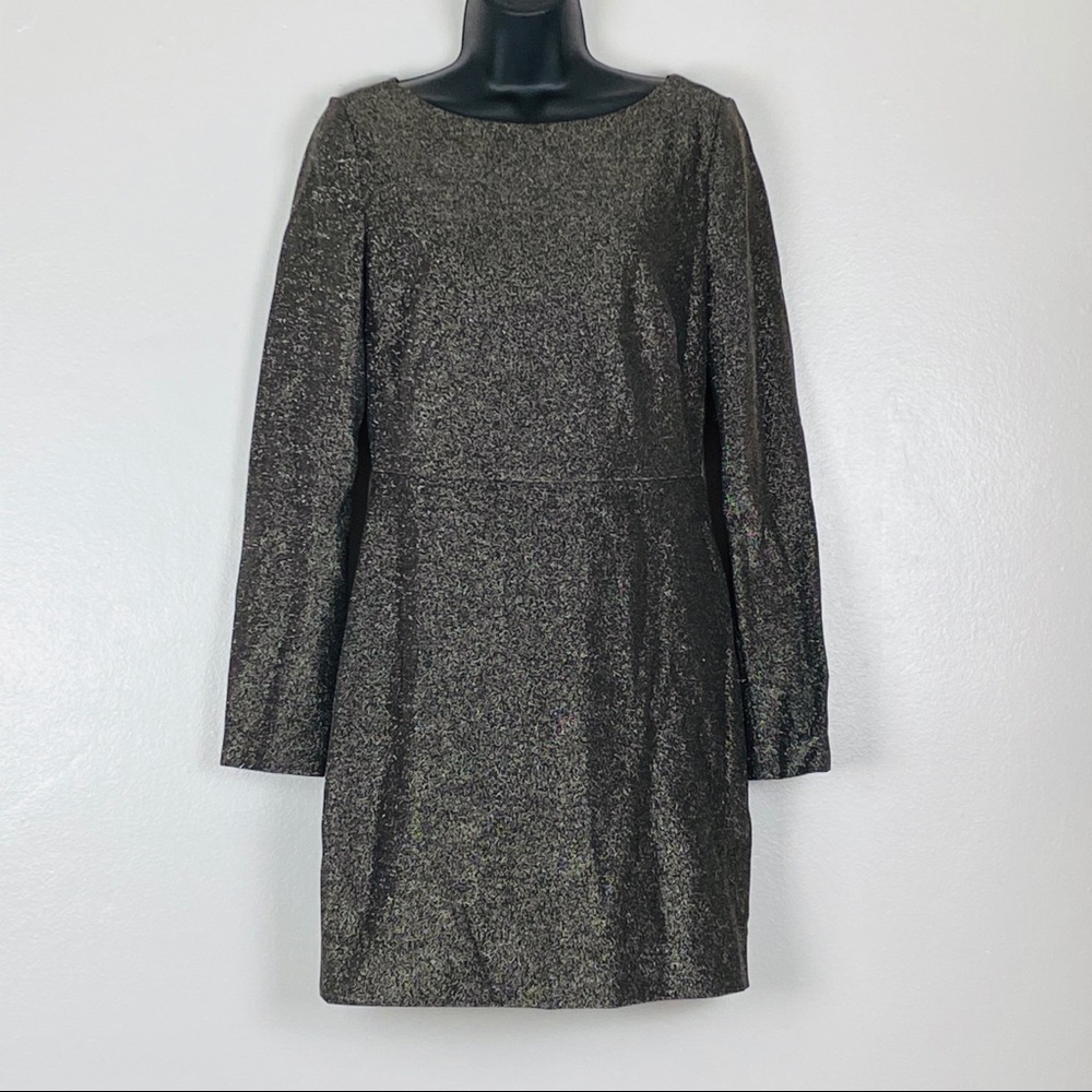 NWT Diane von Furstenberg Long-Sleeve Metallic-Knit Mini Dress - Picture 7 of 16